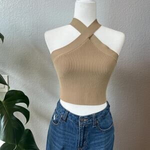 Y2K Minimalist NWT Forever 21 Tan Ribbed Tank S